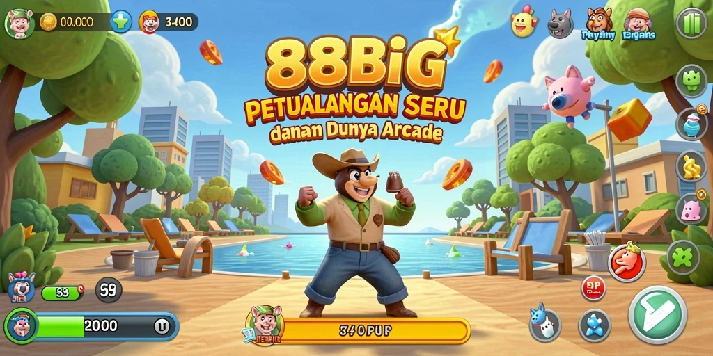 Tampilan gameplay seru dalam 88BIG, tantangan arcade yang mengasyikkan.