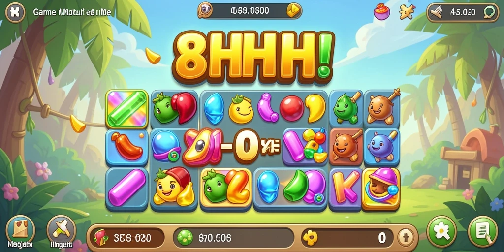 Tampilan gameplay seru dari 8HHH saat mencocokkan item.