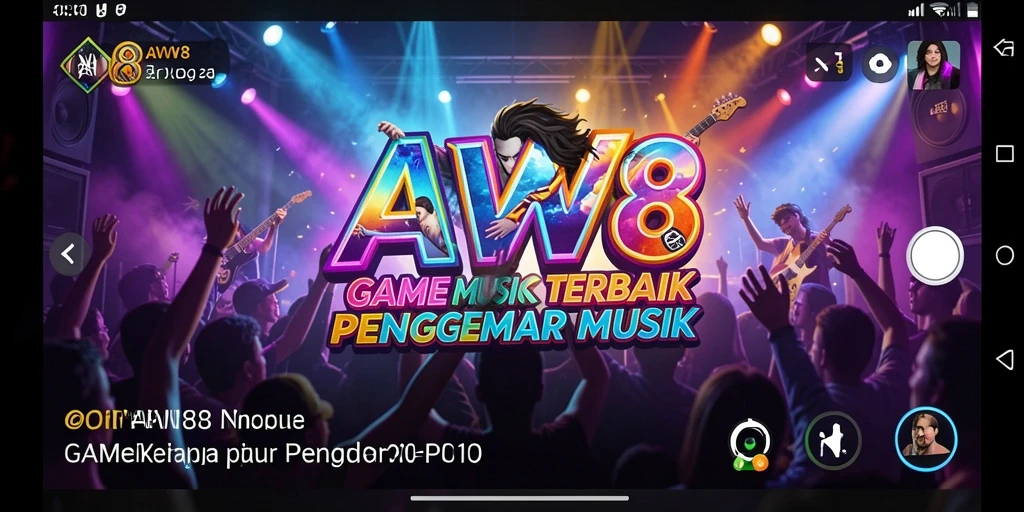 Screenshot gameplay AW8 menampilkan pengalaman bermain musik yang seru.