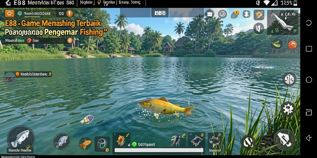 Screenshot E88 menampilkan gameplay seru memancing dengan grafik yang memukau.