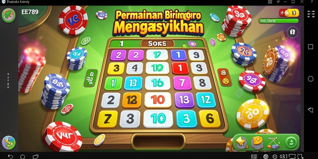 Tampilan gameplay seru di EE789 dengan berbagai pilihan Bingo.