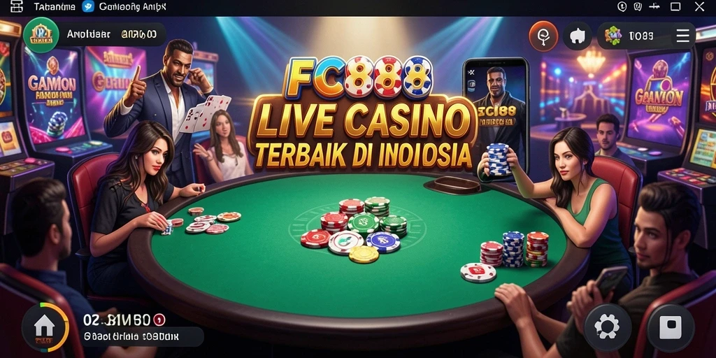 Tampilan menarik dari gameplay Live Casino FC888 yang mendebarkan.