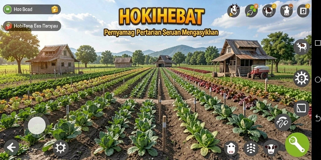 Tampilan gameplay <strong>HOKIHEBAT</strong> dengan grafik pertanian yang indah.
