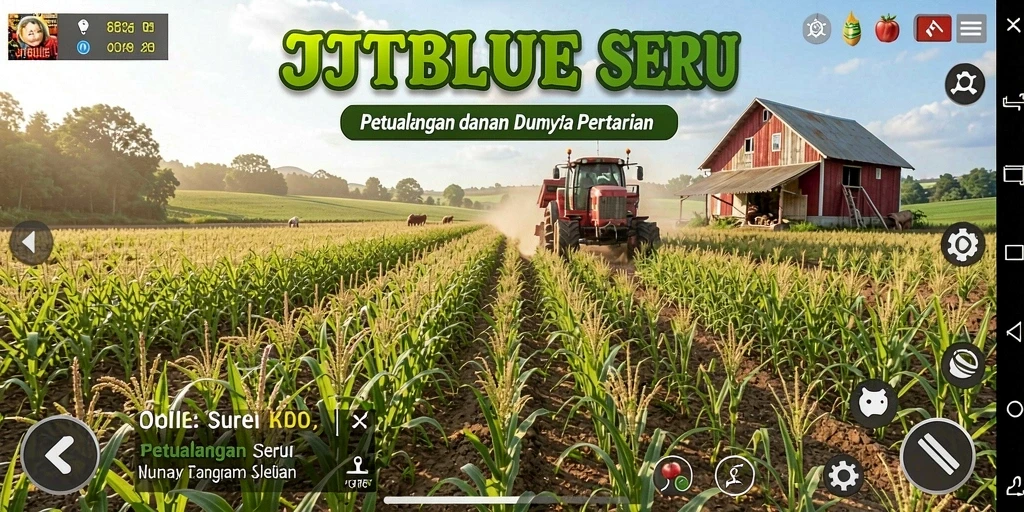 Screenshot JTBLUE menampilkan gameplay seru dalam pertanian.