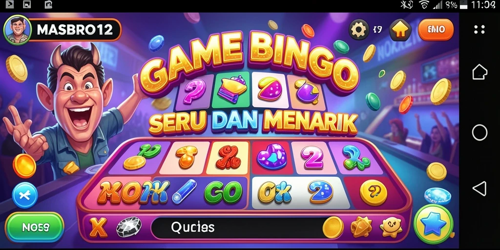 Screenshot gameplay MASBRO12 yang menampilkan keseruan permainan Bingo.