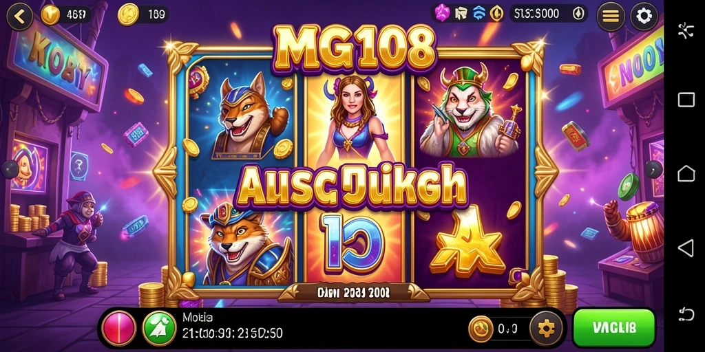 Screenshot MG108 menampilkan gameplay slot yang menarik dan penuh warna.