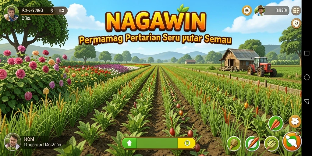 Tampilan gameplay NAGAWIN yang mengasyikkan dalam pertanian.