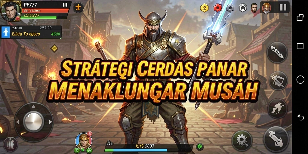 Screenshot gameplay PF777 menampilkan aksi pertempuran strategi yang intens.