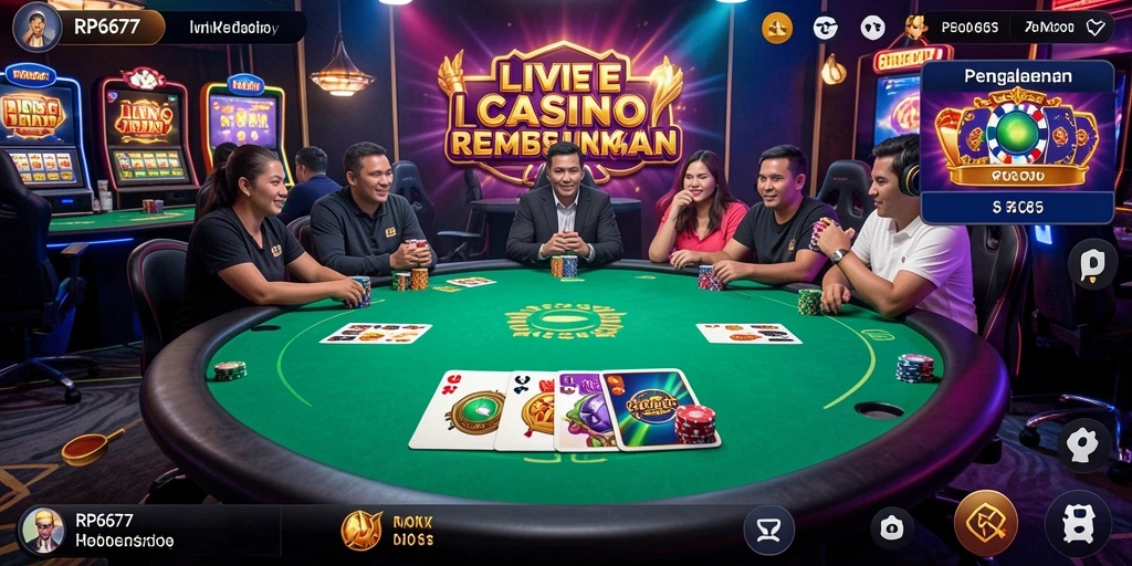 Tampilan gameplay yang mendebarkan dalam Live Casino RP6677.